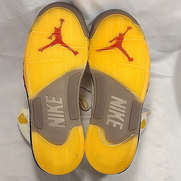 Air Jordan 5 Retro X Off White Sail Sneakers - Picture 6 of 16